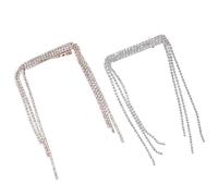 Healeved 2pcs Rhinestone Hair Clips with Hair Chain Alloy Material with Bohemian Style for Brides and Girls at Bridal Shower or Beach Weddings