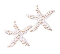 Healeved 2pcs Sea Star Drawer Pulls Iron Knobs Retro Mediterranean Style White Wardrobe Pulls Easy to Install and Sturdy for Dresser Cabinet Ocean Theme Home Decoration