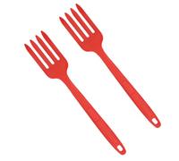 Healeved 2pcs Silicone Cooking Fork Pasta Server Fork Large Cooking Smooth Surface Anti-scalding Classic Style Beautiful and Generous Kitchen Utensil for Home