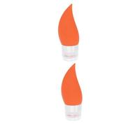 Healeved 2pcs Silicone Refillable Travel Bottle Tree Leaf Shaped Container for Creams and Shampoo Flexible Sub-bottle for Toiletries for Family and Friends Orange