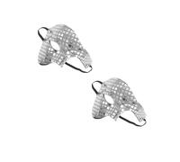Healeved 2pcs Silver Sparkling Disco Half Face Masks for Adults Venetian Masquerade Mirror Mask with Glitter for Halloween Festival Costume Party