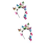 Healeved 2pcs Simulation Butterfly Headband for Women Hair Wrap Multi-color Lightweight and Comfortable Headdress for Parties and Special Occasions