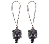 Healeved 2pcs Six-hole Turtle Ocarina Beginner Ceramic Music Flute Hanging Rope Practice Wind Instrument for Boys and Girls and Students Learning to Play