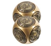 Healeved 2pcs Six-Sided Brass Baoding Balls Hand Exercise Equipment for Therapy and Stress Relief Chinese Hand Massager and Finger Flexibility Home Decor and Office Relaxation