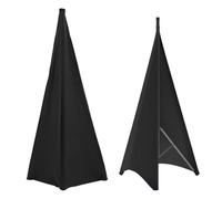 Healeved 2pcs Speaker Stand Cover Polyester Two-sided Speaker Stand Sleeve Black for Concerts and Stage