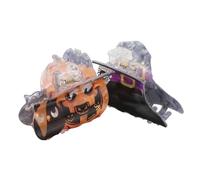 Healeved 2pcs Spooky Pumpkin Hair Barrettes Non-slip Claw Clips with Witch Hat and Owl Design for Halloween Costume Party Secure Grip Horror Hair Accessories for Women