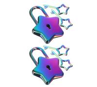 Healeved 2Pcs Star Shaped Padlock with Key Mini Locks for Locker and Travel Luggage Security