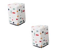 Healeved 2pcs Transparent Printing Washer Cover Anti-splash and Sunlight for Standard Washing Machines Clamshell Design for Home Use