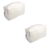 Healeved 2pcs Travel Makeup Organizer Bag Capacity Canvas Polyester Cosmetic Pouch for Toiletries for Women The Go