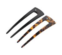 Healeved 2pcs U Shaped Acetate Hair Pins for Women Elegant Leopard Print, Secure Hold and Gentle on Scalp, for Leisure Activities and Outdoors
