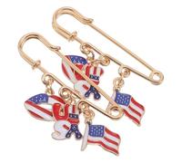 Healeved 2pcs Usa Flag Brooch Pin for Men Patriotic Present America Brooch Pin for Suit for Independence Day of July Memorial Day