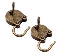 Healeved 2pcs Vintage Antique Bronze Zinc Alloy Padlocks with Key, Decorative and Rust Proof Jewelry Case Locks for Tiny Craft Diary and Small Luggage