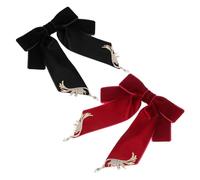 Healeved 2Pcs Vintage Bow Tie Brooch with Rhinestone Wings Pre-tied Bowknot Lapel Pins for Men and Women Retro Collar Accessories Elegant Shirt Brooches for Suits and Dresses