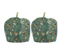 Healeved 2Pcs Vintage Floral Tea Cozy Set, Insulated Teapot Cover 28X23Cm, Dustproof Tea Kettle Warmer Protector for Home Kitchen