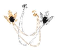 Healeved 2pcs Vintage Mens Brooch Badge Metal Pin for Clothes Lapel Brooches for Men Fashion Antiqued Jewelry Dress Accessories