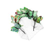 Healeved 2pcs Wedding Veil Hair Band Three Butterflies Unique Headdress for Women for Parties Festivals and Masquerades