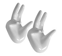 Healeved 2pcs White Ceramic Hand Bracelet Stand Jewelry Display Holder for Rings and Bracelets, Hand Shaped Jewellery Prop for Photography and Store Decoration, Simple and Creative Design