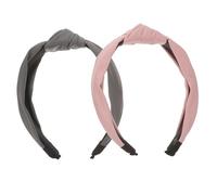 Healeved 2pcs Wide-brimmed Knotted Headbands for Women Thick Leather Hair Bands for Daily Wear and Wedding Guest