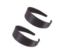 Healeved 2Pcs Wide-Edge Satin Headband for Women Stylish Headbands Solid Design Comfortable Hair Hoops for Occasions