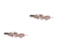 Healeved 2pcs Women Rhinestone Hair Clip Retro Spring Hair Barrettes Lightweight Classy Design for Salon Home Use Color