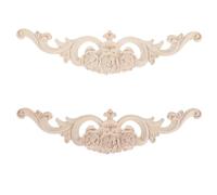 Healeved 2pcs Wood Carved Applique with Rose Motifs DIY Corner Onlay Applique for Creative Wall Wood Carving Projects in Khaki Colour for Revitalizing Old Furniture and Enhancing Home Decor