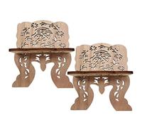 Healeved 2Pcs Wooden Koran Holy Book Stand Holders Compact Desktop Decorations for Home Temple Office Reading Support