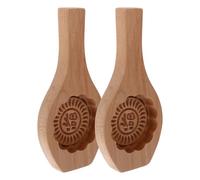 Healeved 2pcs Wooden Moon Cake Molds for Baking Flower Pastry Stamps, Easy to Use and Clean, for Kitchen and Home Baking