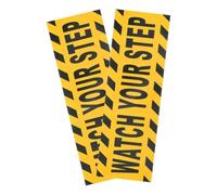Healeved 2Pcs Yellow 30X10Cm Anti-Slip Floor Tape for Stairs, Caution Watch Your Step Safety Stickers for Indoor and Outdoor Use, Non-Slip Warning Labels for Staircase Treads