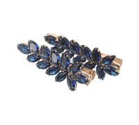 Healeved 2pcs Zircon Bling Hair Clips Copper Barrettes Sparkly Wedding Bridesmaid Updo Accessories Secure Grip Hair Jewelry Leaf Shaped