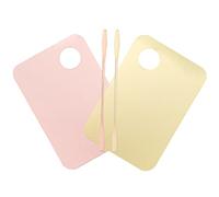 Healeved 2set Acrylic Makeup Mixing Palette for Foundation and Pigment Blending Includes Cosmetic Plates and Spatulas Lightweight Compact for Makeup Artists and Nail Art