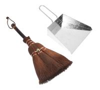 Healeved 2sets Household Dustpan Professional Whisk Broom Multi-Function Dustpan Set Convenient Dust Pan Cleaning Supply for Pets Sweeping Laminate Floor