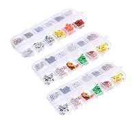 Healeved 2sets Nail Art Gems Charms Bows Halloween Nail Sequins Decals Rich Quantity for Fingernails and Toenails Decorations 3boxes*2