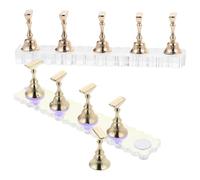 Healeved 2sets Press Nails Display Stand Base Acrylic Nail Art Tip Holders for Fingernail Practice for Home Use for Special Occasions