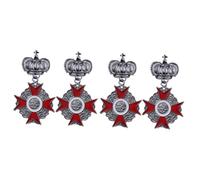 Healeved 2sets Vintage Alloy Crown Brooch Pin Intricate Retro Collar Lapel Pins for Mens Clothing Classic Costume Jewelry Accessories for Work Party Date Prom Timeless Decorative 2pcs*2
