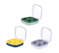 Healeved 3 Pack Mini Abs Plastic Case for Fish Oil Pill Storage Leakproof Easy Open