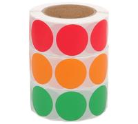 Healeved 3 Rolls Colored Sticker Dots Round Circle Dot Decals Self-Adhesive Reward Stickers Assorted Color Adhesive Material for Office and School Labeling