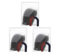 Healeved 3 Sets Iron Powder Filings Box with Horseshoe Magnets for Magnetic Field Physics Teaching Kit Portable Iron Filings Science Demonstration Tool with Instruction Manual for