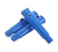 Healeved 3 Sets Mop Handle Extension Pole Threaded Plastic Tips with Spring Clips 2.2Cm Id Mop Pole End Adapter Replacement for Household Cleaning Tools