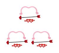 Healeved 3 Sets Valentine's Day Cupid Costume Accessories Set with Heart Shaped Sunglasses and Bow Arrow, Plastic and Cloth Material, Comfortable Wearing for Party and Halloween Instant
