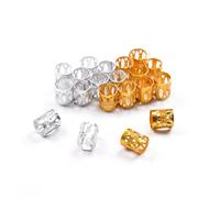 Healeved 300pcs Aluminum Dreadlocks Hair Cuffs Silver Red Hair Braiding Beads Lightweight Tube Accessories for Dreadlocks Extensions and Festival Styling