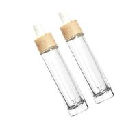 Healeved 30ml Essential Oil Bottle Set Glass Dropper Bottles Subpackaging Refillable Imitation Wood Gr