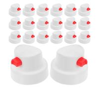 Healeved 30pcs Aerosol Spray Can Fan Nozzle Cap, Spray Paint Can Nozzle, Pe White Waterproof Cap for Graffiti, Craft Painting, Professional and Hobbyist Painters