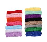 Healeved 30pcs Crochet Knitted Headbands Elastic Hair Bands Bohemian Stretchy Comb Headband for Women Girls Party