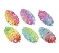 Healeved 30pcs Gradient Resin Leaves Adornments Diy Handmade Accessories for Jewelry Making, Bronzing Leaves Set 6 Color Variations for Creative Crafting and Painting Decorating