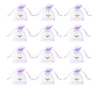 Healeved 30Pcs Lavender Drawstring Sachet Bags Empty Mesh Pouches for Dried Flowers Aromatherapy Storage Stylish Breathable Small Sachets for Wardrobe Home Fragrance Organization