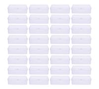 Healeved 30pcs Mini Plastic Storage Box with Hinged Lid for Crafts | Rectangular PP Organiser, Locking Clasp and Handle, Quick Content Viewing for Jewellery, Cards