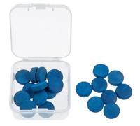 Healeved 30pcs Pool Cue Tips Leather Blue Cue End Protects and Strengthens Billiard Handle