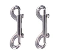 Healeved 316 Stainless Steel Double Ended Snap Hook 100mm 115mm Long Heavy Duty Spring Gate Buckle Clips for Diving and Industrial Use, 2pcs