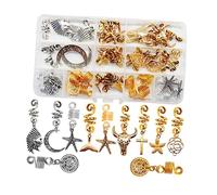 Healeved 33pcs Metal Hair Jewelry Dreadlocks Accessories Diy Braiding Crystal Wire Wrapped Hair Beads Extensions Rope Band Adornments