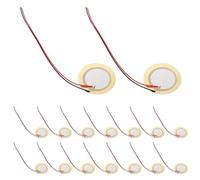 Healeved 35Pcs 27Mm Piezo Disc Transducer with Copper Leads Passive Buzzer Component Microphone Piezo Pickup for Electronic Drum Trigger Sound Sensor Acoustic Instrument